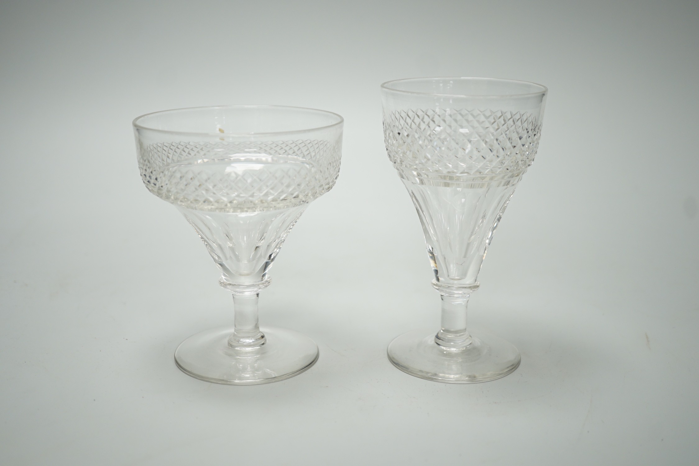 A collection of cut glass wine glasses (22)